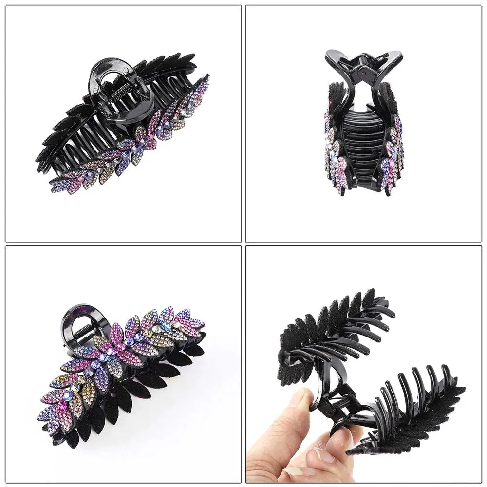 Women Luxury Rhinestone Hair Claws Crab Hairpins Ladies Large Size Ponytail Hair Clips Fashion Hair Accessories free shipping - Loja Mireva