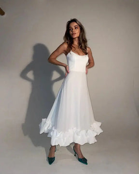 Hepburn Style New Casual Women's Fashion Elegant Long Dress 23 Summer Fashion Strap Square Neck Large Hemline Solid Color Dress - Loja Mireva