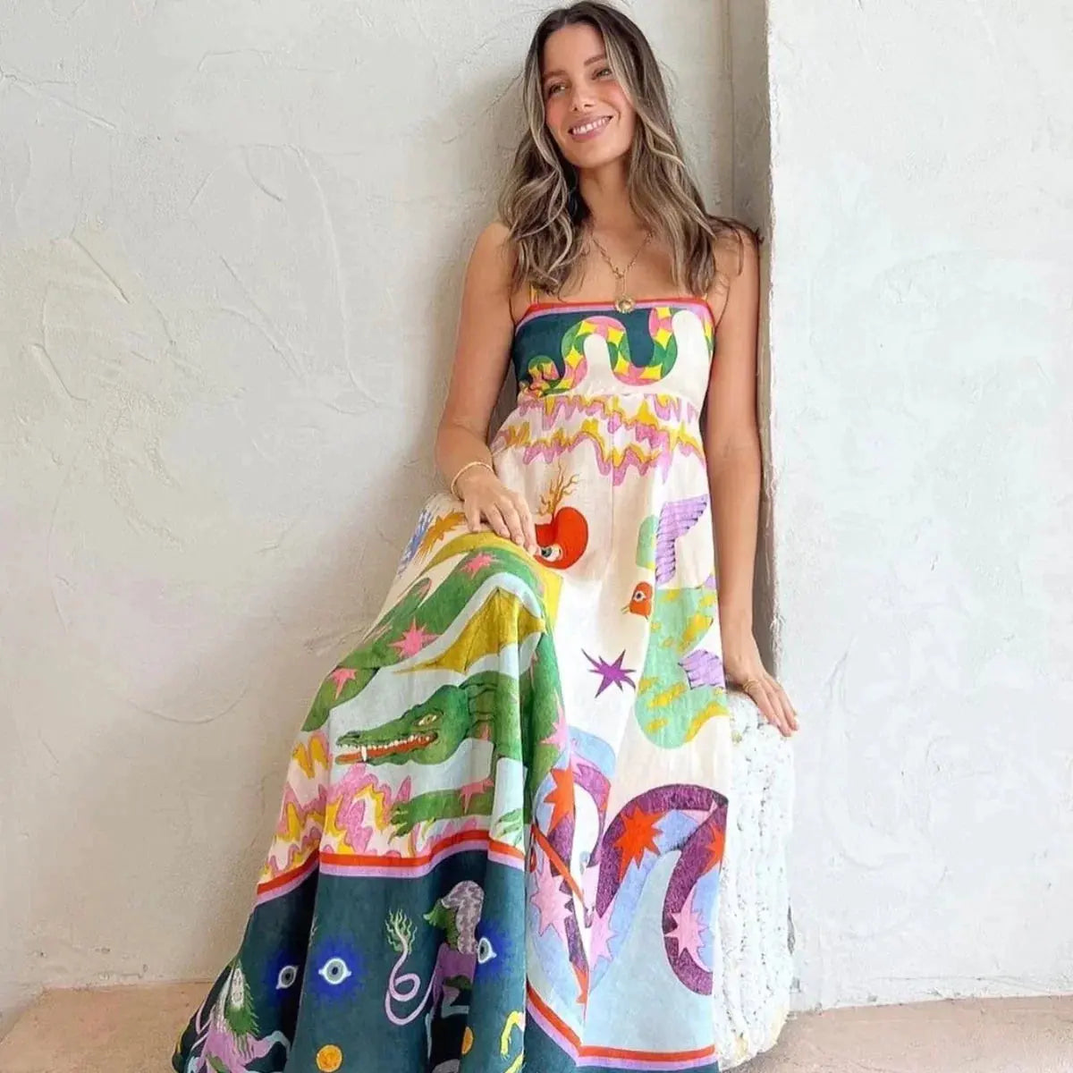 Vestido Midi Estampa Verão - Loja Mireva