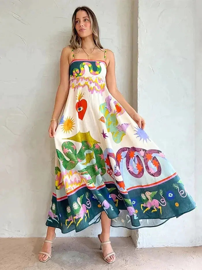 Vestido Midi Estampa Verão - Loja Mireva