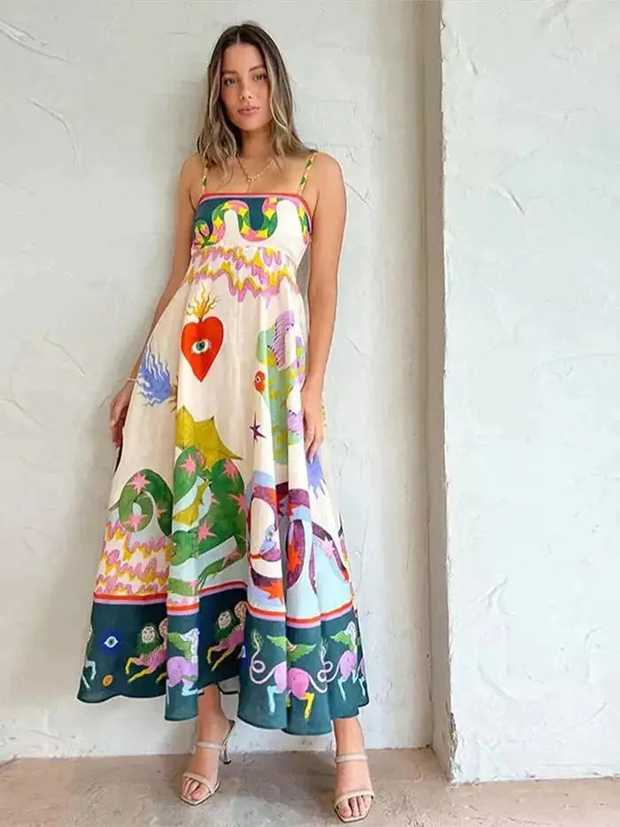 Vestido Midi Estampa Verão - Loja Mireva