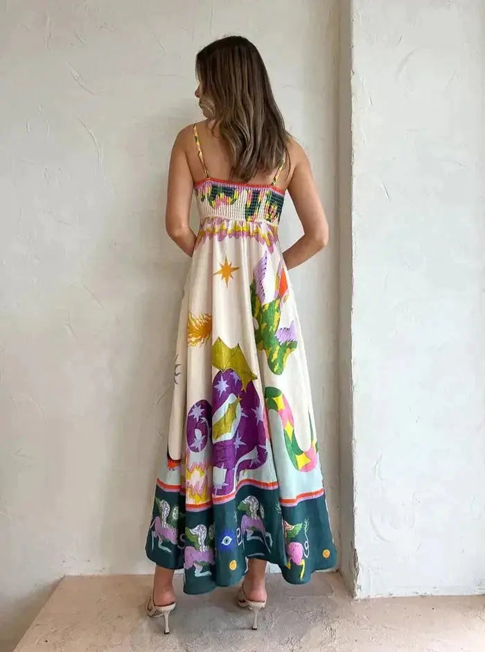 Vestido Midi Estampa Verão - Loja Mireva