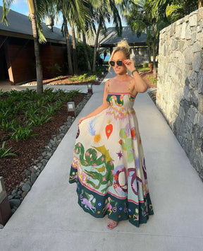 Vestido Midi Estampa Verão - Loja Mireva
