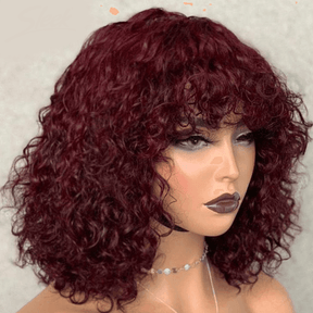 Lace Front Cabelo Humano Cacheado com Franja - Loja Mireva