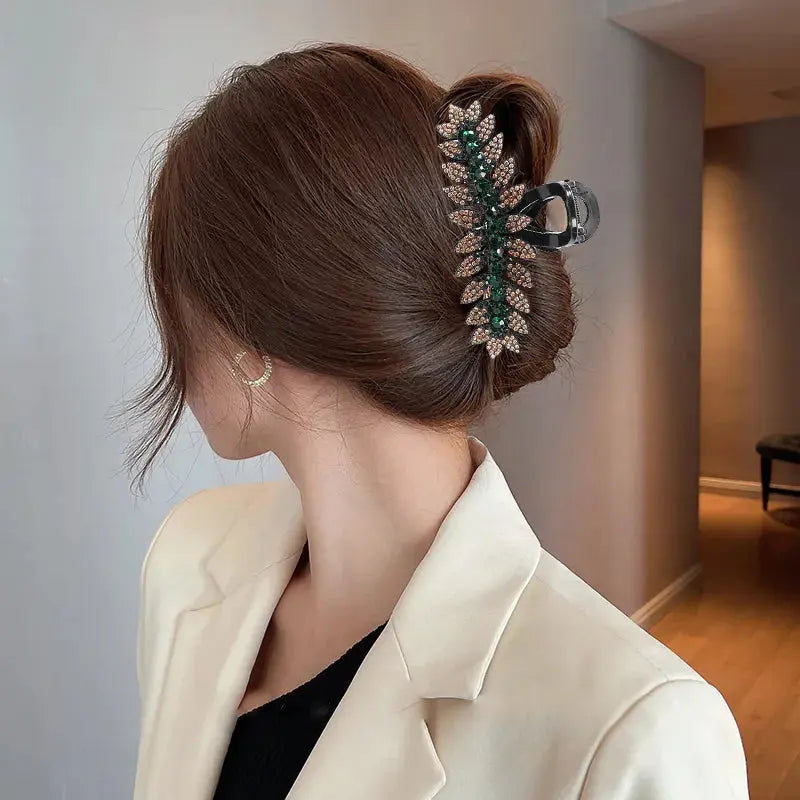 Women Luxury Rhinestone Hair Claws Crab Hairpins Ladies Large Size Ponytail Hair Clips Fashion Hair Accessories free shipping - Loja Mireva