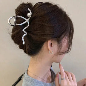 Metal Geometric Hair Claw Crab Hairpins Fashion Cross Hair Clips Barrettes Women Girls Korean Ponytail Clip Hair Accessories - Loja Mireva