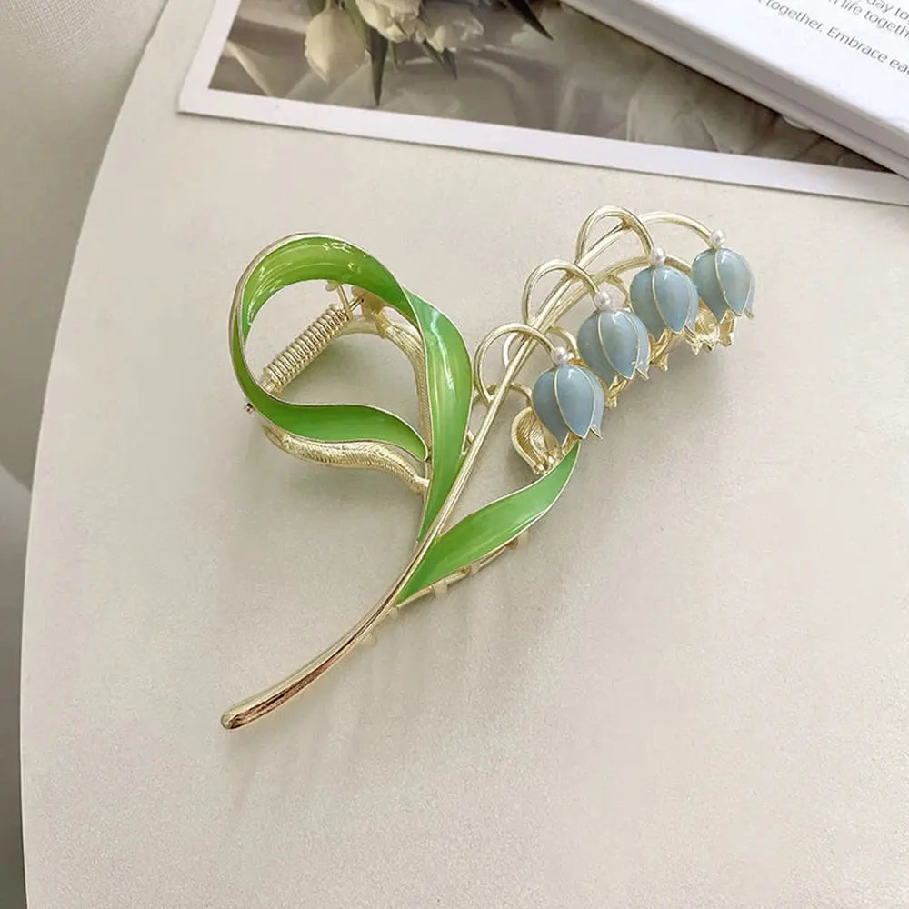 Netizen Korean Edition Exquisite Super Immortal Flower Hairpin Elegant Temperament Female Metal Hairpin Shark Clip Ins - Loja Mireva