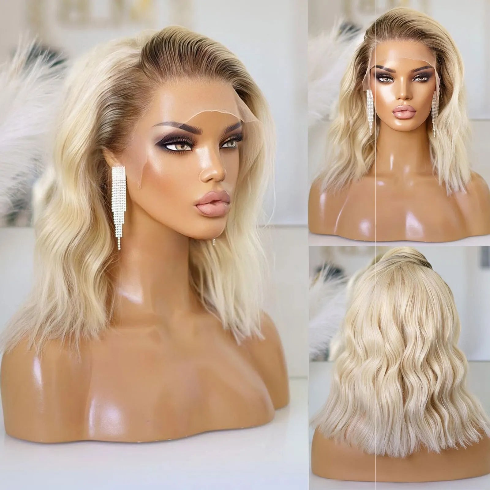 Lace Front Cabelo Médio Loiro - Loja Mireva