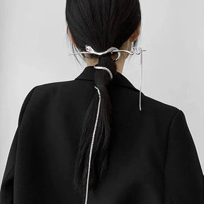 Women Tassel Chain Snake Hair Claw Fashion Crab Clip Elegant Shark Clip Barrette Headdress Hairpin Women Girls Hair Accessories - Loja Mireva