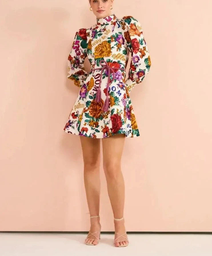 Vestido Mini Alyria - Estampa Floral - Loja Mireva