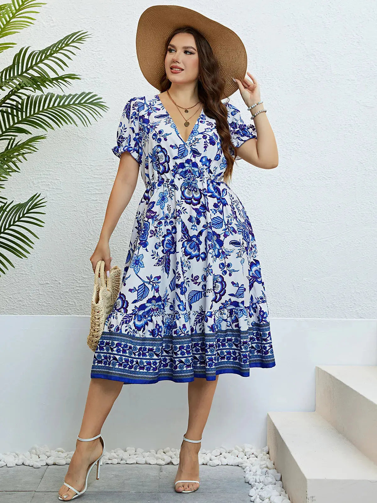 Vestido Plus Size Estampa Portuguesa - Loja Mireva