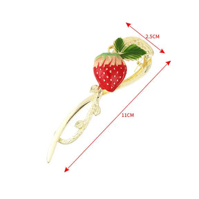 Elegant Lily of the Valley Hairpin Strawberry Shape Metal Hair Clips Sweet Hair Claw Fashion Hair Accessories Headwear - Loja Mireva