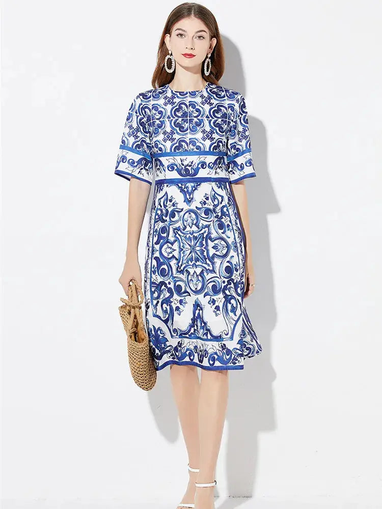 Vestido Estampado Louça Portuguesa - Loja Mireva