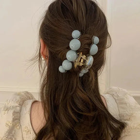 Colorful Gradient Ball Bead Hair Claws Acetate Hairpin for Women Hair Accessories Summer Jewelry 2022 Make Up Vintage Hair Clip - Loja Mireva