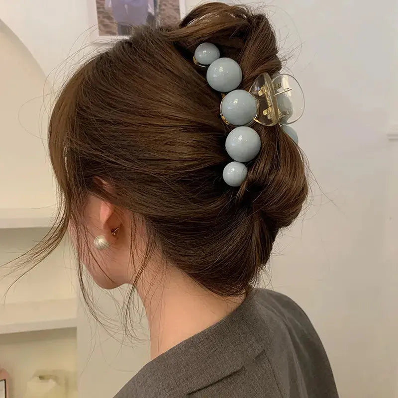 Colorful Gradient Ball Bead Hair Claws Acetate Hairpin for Women Hair Accessories Summer Jewelry 2022 Make Up Vintage Hair Clip - Loja Mireva