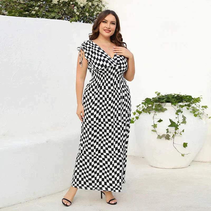 Vestido Plus Size Xadrez - Loja Mireva