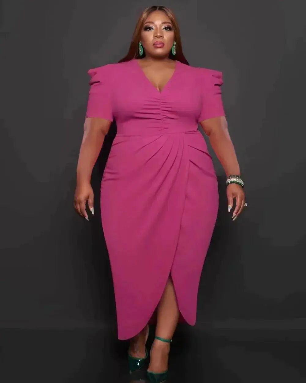 Vestido Plus Size Midi Festa - Loja Mireva