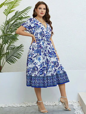 Vestido Plus Size Estampa Portuguesa - Loja Mireva