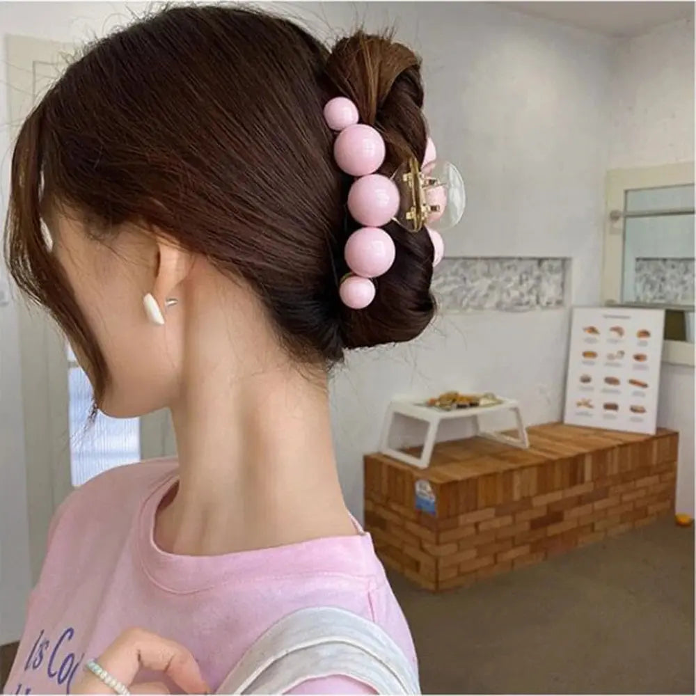 Colorful Gradient Ball Bead Hair Claws Acetate Hairpin for Women Hair Accessories Summer Jewelry 2022 Make Up Vintage Hair Clip - Loja Mireva