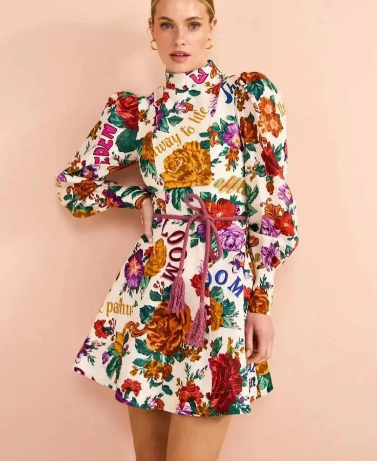 Vestido Mini Alyria - Estampa Floral - Loja Mireva