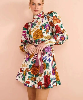 Vestido Mini Alyria - Estampa Floral - Loja Mireva