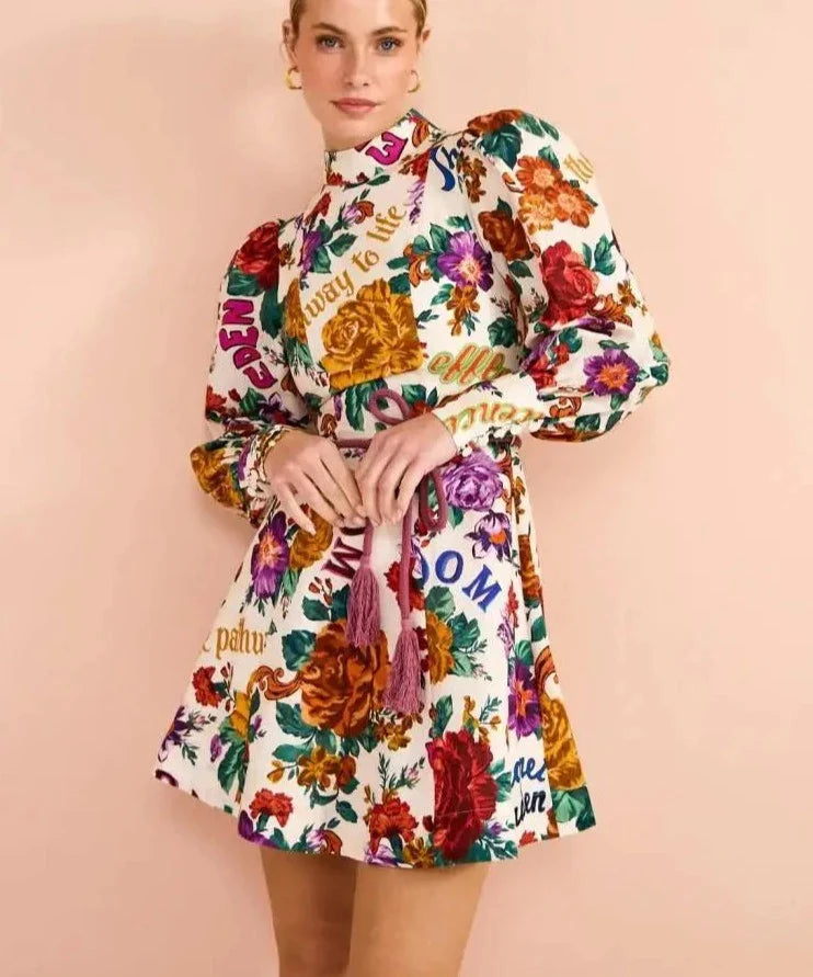 Vestido Mini Alyria - Estampa Floral - Loja Mireva