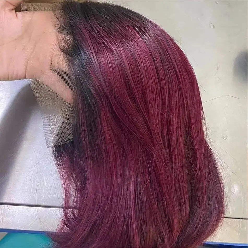 Lace Front Cabelo Humano Borgonha - Loja Mireva
