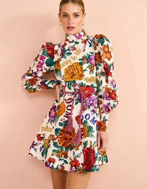 Vestido Mini Alyria - Estampa Floral - Loja Mireva