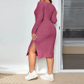 Vestido Plus Size Canelado - Loja Mireva