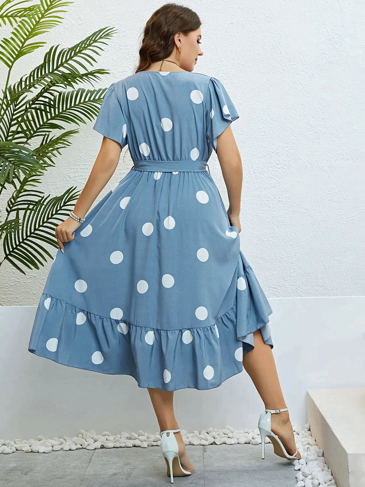 Vestido Plus Size Midi Azul - Loja Mireva