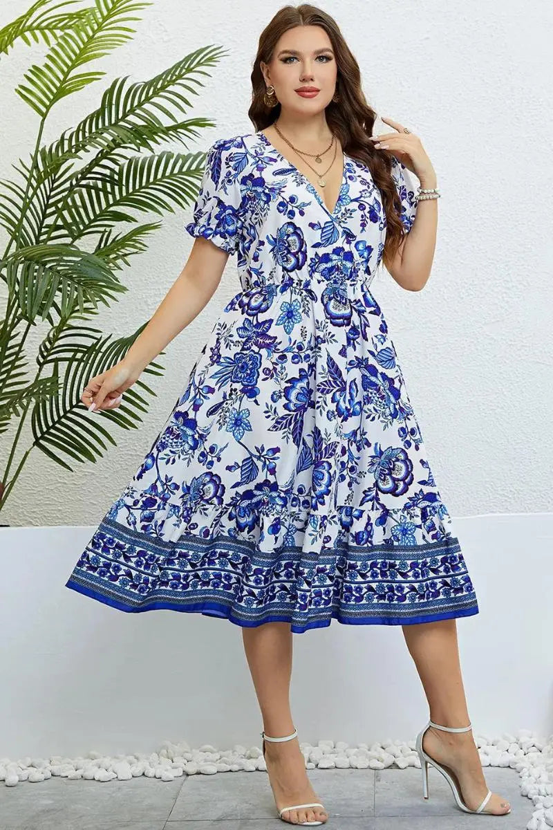 Vestido Plus Size Estampa Portuguesa - Loja Mireva