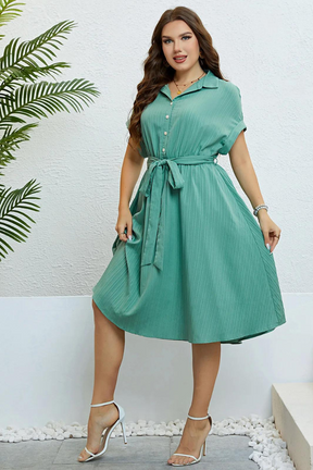 Vestido Plus Size com Botão - Loja Mireva