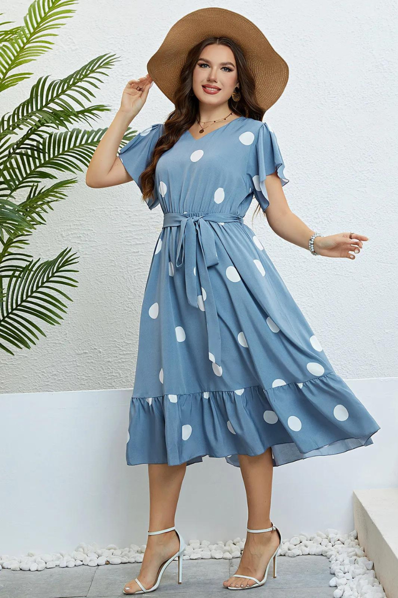 Vestido Plus Size Midi Azul - Loja Mireva