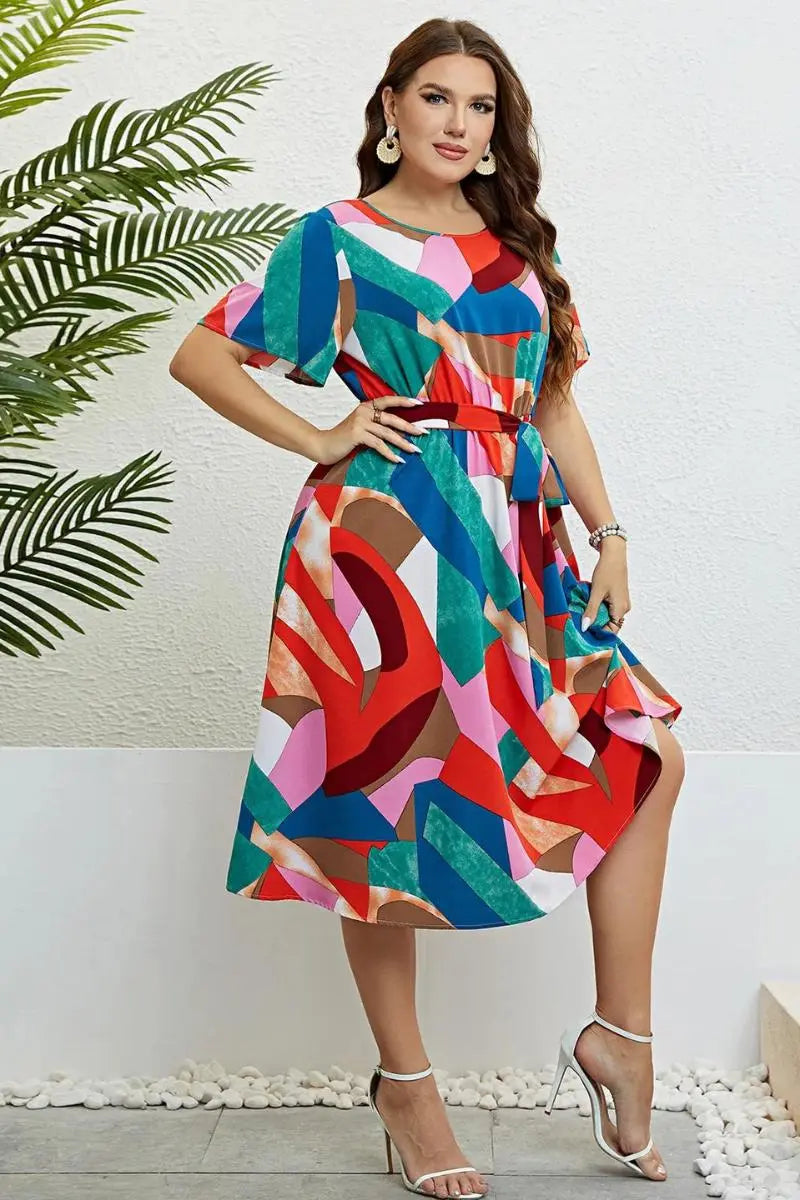 Vestido Plus Size Colorido - Loja Mireva