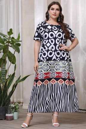 Vestido Plus Size Estampa Geométrica - Loja Mireva