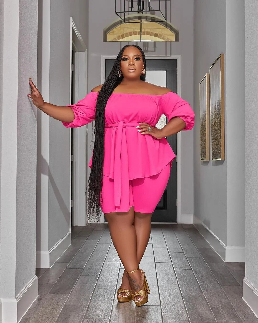 Conjunto Feminino Blusa e Bermuda Plus Size - Loja Mireva