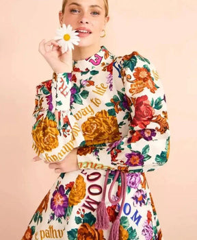 Vestido Mini Alyria - Estampa Floral - Loja Mireva