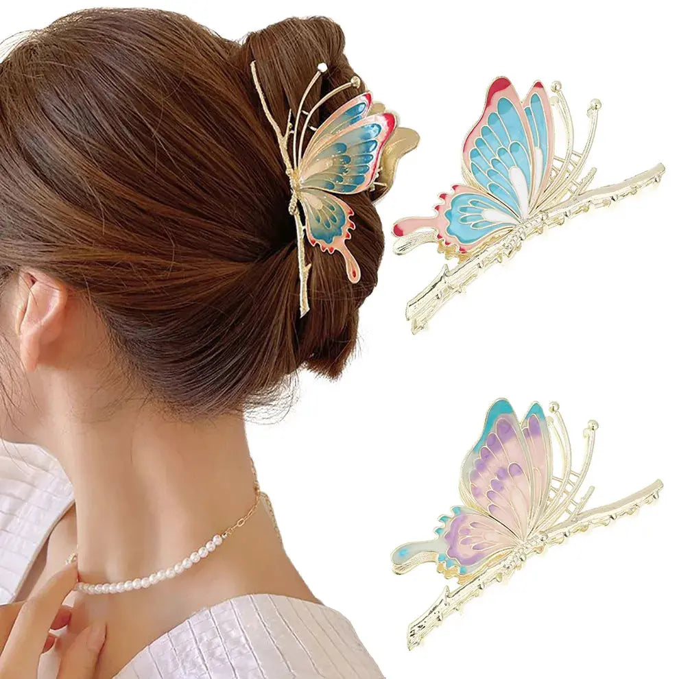 Fashion Butterfly Hair Clip Geometric Hair Claw Grab Metal Hair Accessories For Women Trendy Headwear - Loja Mireva