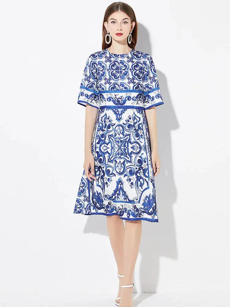 Vestido Estampado Louça Portuguesa - Loja Mireva