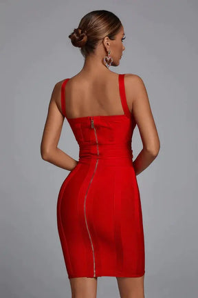 BEAUKEY Fashion Yellow Sexy V Neck Bandage Dresses Women Spaghetti Strap Belt Sashes Dress Khaki Party Club Vestidos Bodycon XL - Loja Mireva