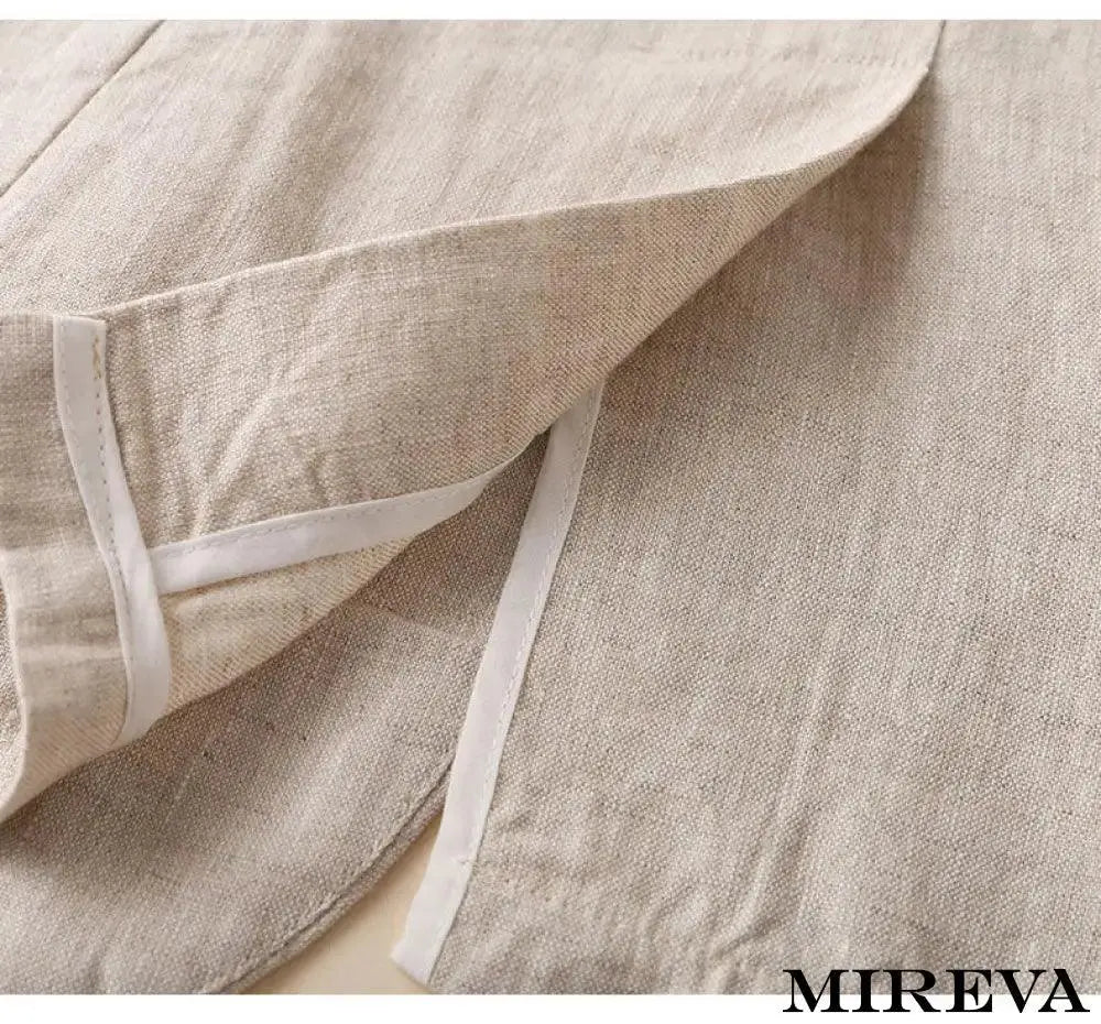 Blazer Casual De Linho Algodão Com Fenda Camada Única Blazer
