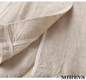 Blazer Casual De Linho Algodão Com Fenda Camada Única Blazer