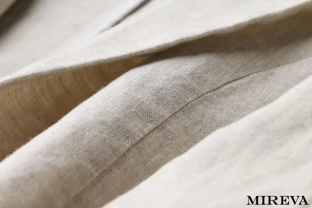 Blazer De Linho Fino Com Um Botão E Manga 3/4 Blazer
