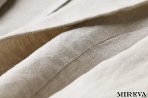 Blazer De Linho Fino Com Um Botão E Manga 3/4 Blazer