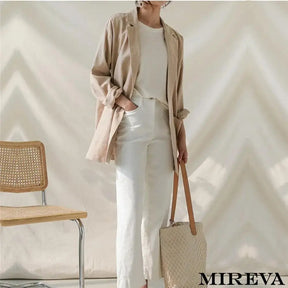 Blazer Fino De Linho Vintage Algodão Com Um Botão Blazer