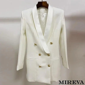 Blazer Longo Romana Branco / P Blazer