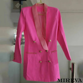 Blazer Longo Romana Fuchsia / P Blazer