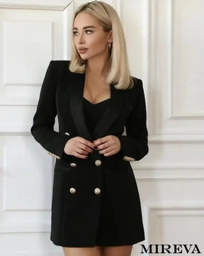 Blazer Longo Romana Preto / P Blazer