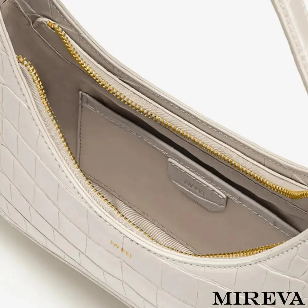 Bolsa Couro Croco De Ombro