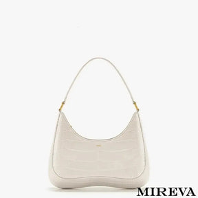 Bolsa Couro Croco De Ombro Branco